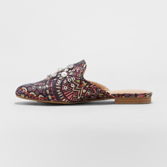 A New Day Armina Jeweled Backless Loafers Mules - Picture 2 of 7